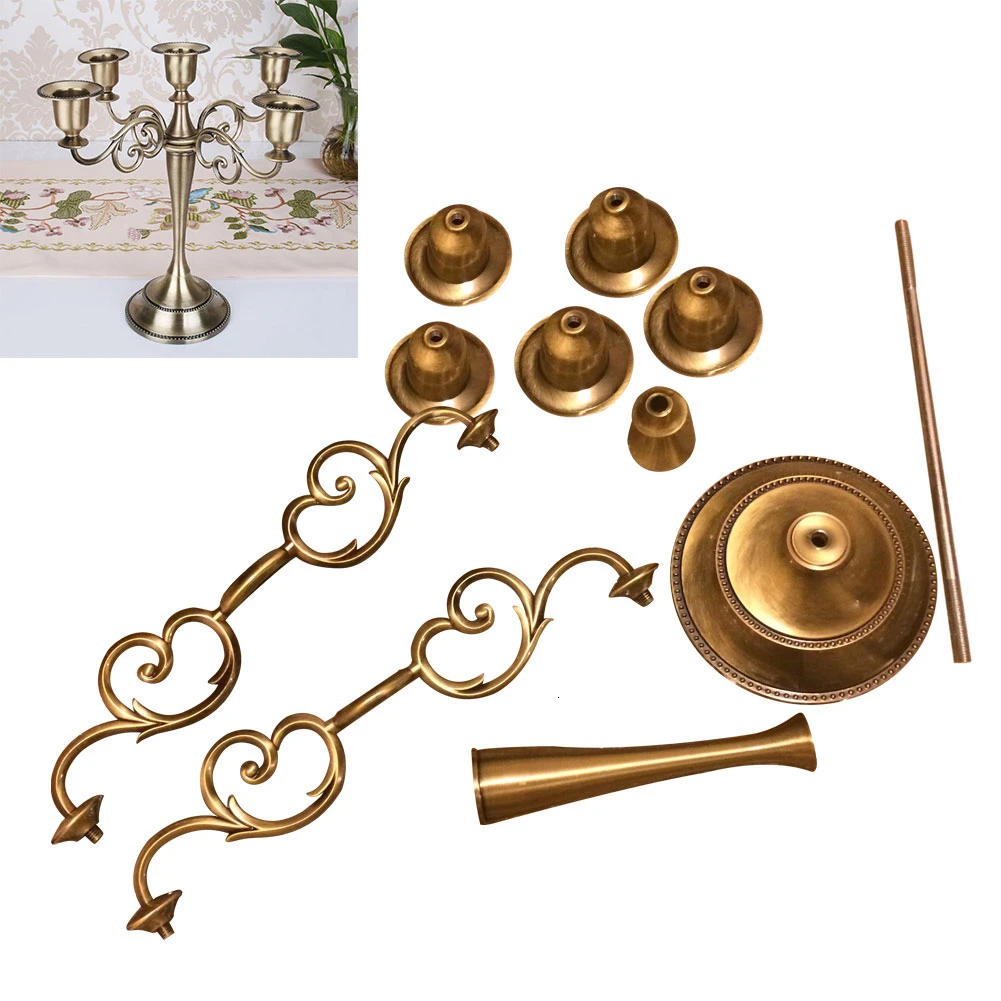 Металлический серебристый/золотой/Бронзовый/черный подсвечник с 5 дужками