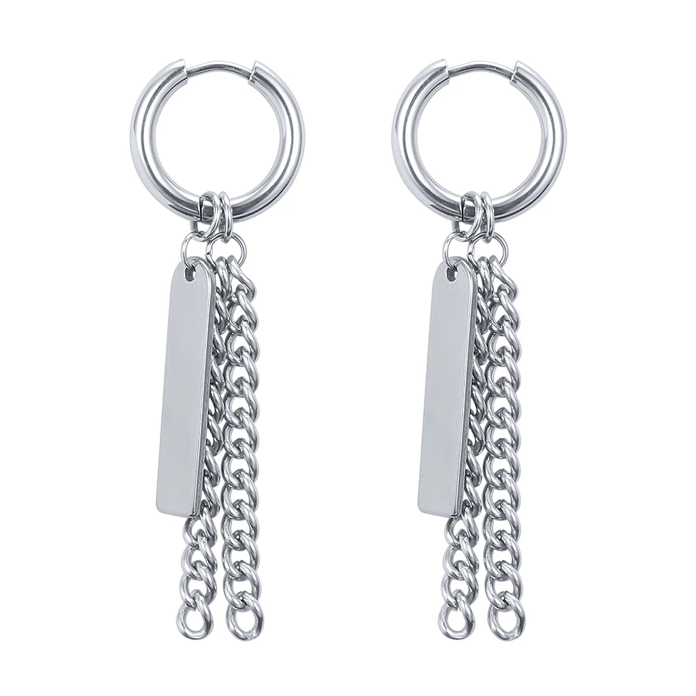 2 pcs-8 ZS серьги-кольца из нержавеющей стали с крестиком и перьями Kpop, мужские круглые висячие серьги в стиле хип-хоп, рок-ролл, панк, ювелирные изделия, aros mujer - Окраска металла: 2 pcs-8