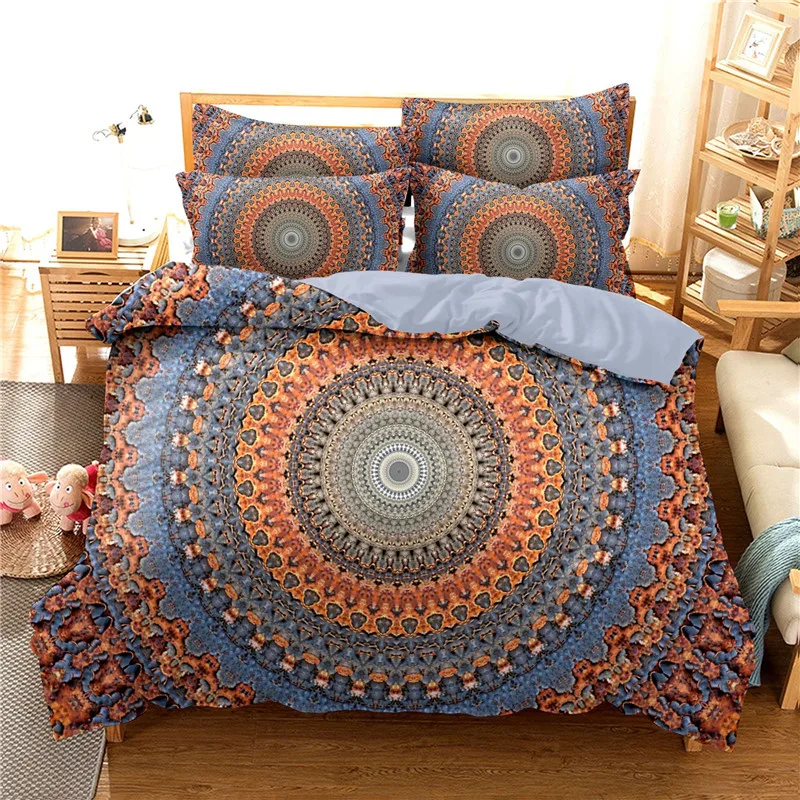 

Bohemian 3d comforter bedding set queen size mandala duvet cover home textile with pillowcase bed linen full twin size bed set