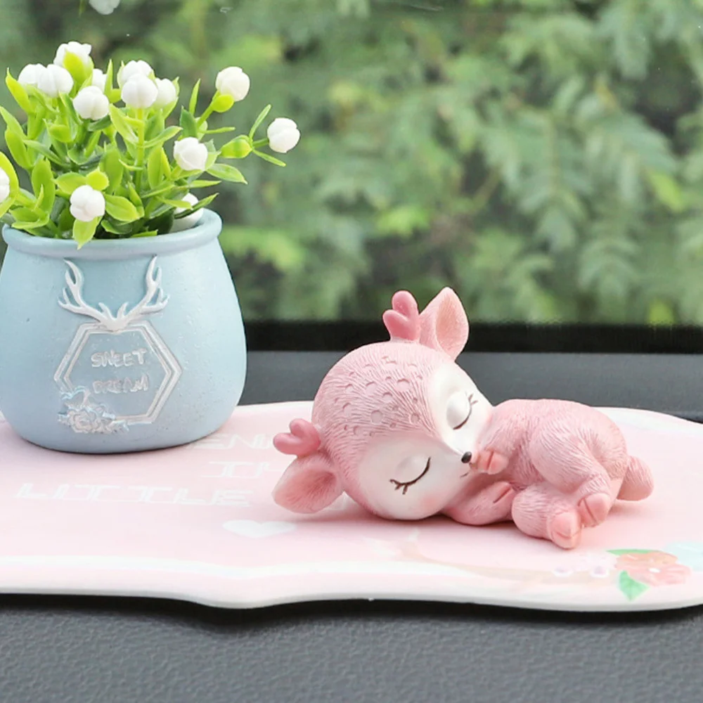 

4pcs Sika Deer Figurine Desktop Ornament Party Prop Resin Home Desktop Decor
