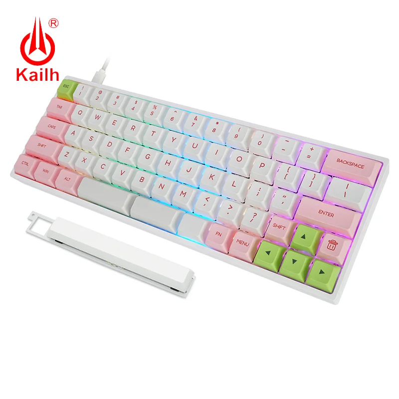 Клавиатура Kailh Gk64keys BOX Тихая с розовыми/коричневыми переключателями механическая