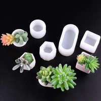 3d mini plant pot mold silicone succulent flower pot concrete cement clay mold handmade making candle holder resin mould tool