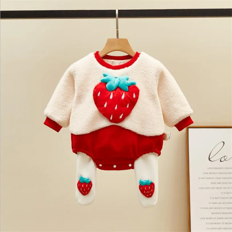 Зимняя детская одежда комплект одежды для новорожденных плотный теплый наряд