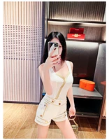 new summer office lady fashion casual sexy brand female women girls sleeveless vest short suits sets clothing