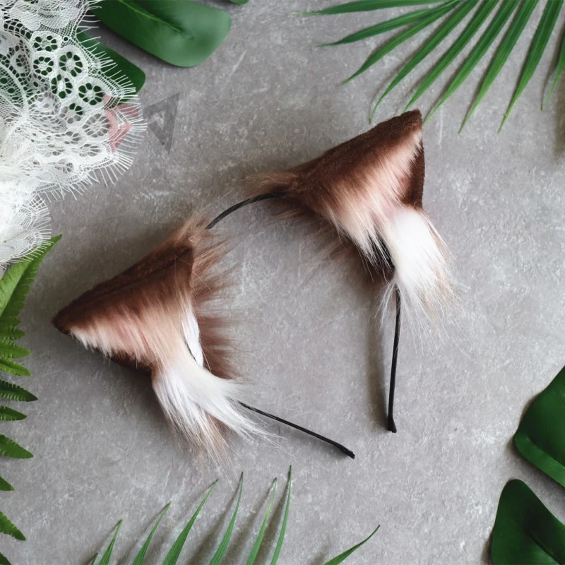 Обруч для волос кошачьи ушки ручная работа головной убор с кошачьими складками