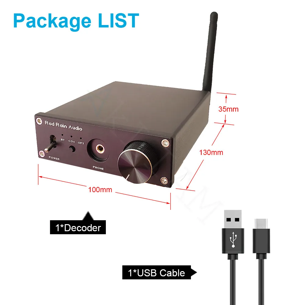 Rod Rain Audio ES9038Q2M DAC QCC5125 Bluetooth 5 1 APTX-HD LDAC APTX-адаптивный звуковой декодер усилитель для