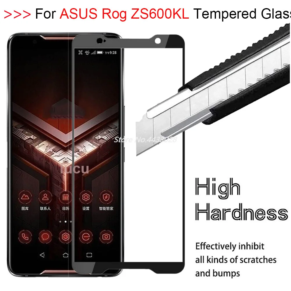 9H 3D полное клеевое Покрытие Закаленное стекло для Asus Zenfone Rog Phone ZS600KL HD покрытие