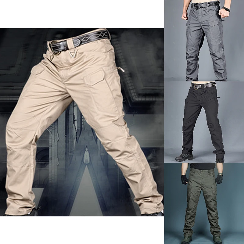 

Брюки-карго мужские тактические, водонепроницаемые штаны в стиле милитари, дышащие армейские Джоггеры для работы с несколькими карманами