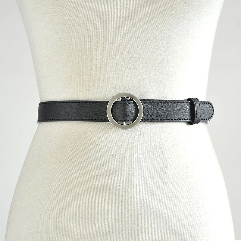 

Ремень женский, с металлической пряжкой, 6 цветов, круглый ремень из ПУ, 2021