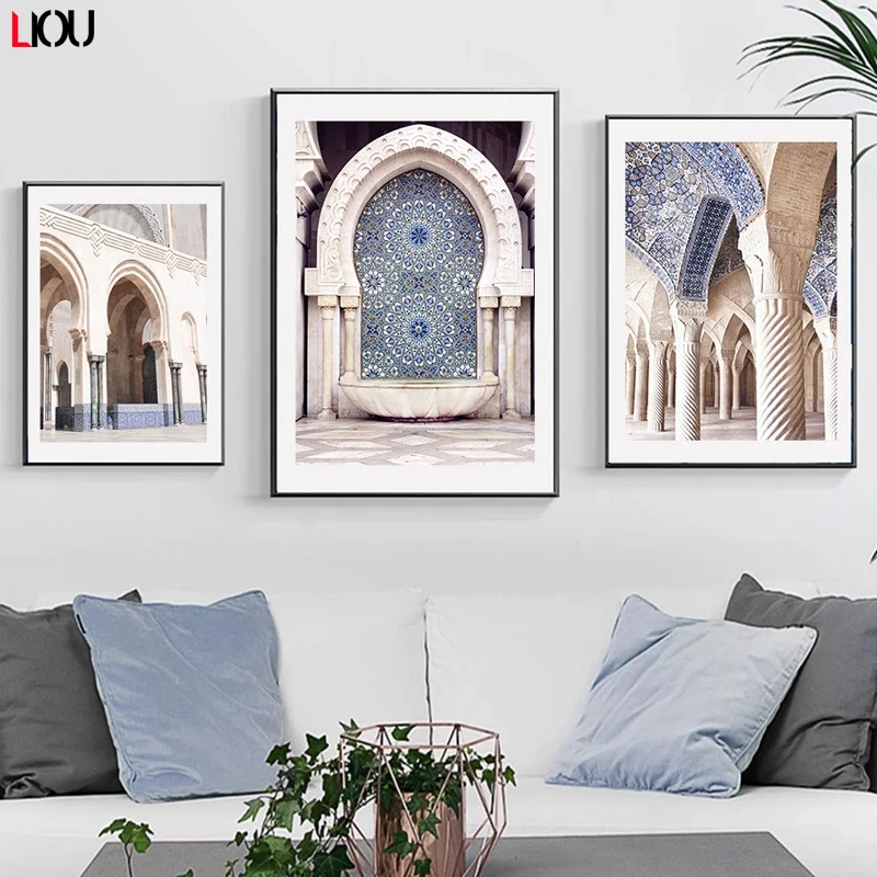 Мусульманская настенная живопись арабская каллиграфия архитектура Марокко