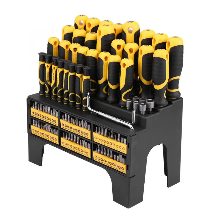 Зарубежные 100 шт. механические магнитные и биты гайки набор инструментов для