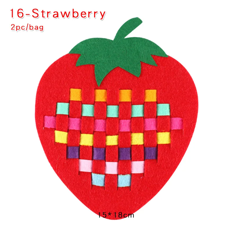 16-Strawberry 2 шт. обучение в детском саду DIY пазл детские игрушки мультфильм нетканое плетение игрушки учебные материалы ручной работы художественные Классические игрушки - Цвет: 16-Strawberry