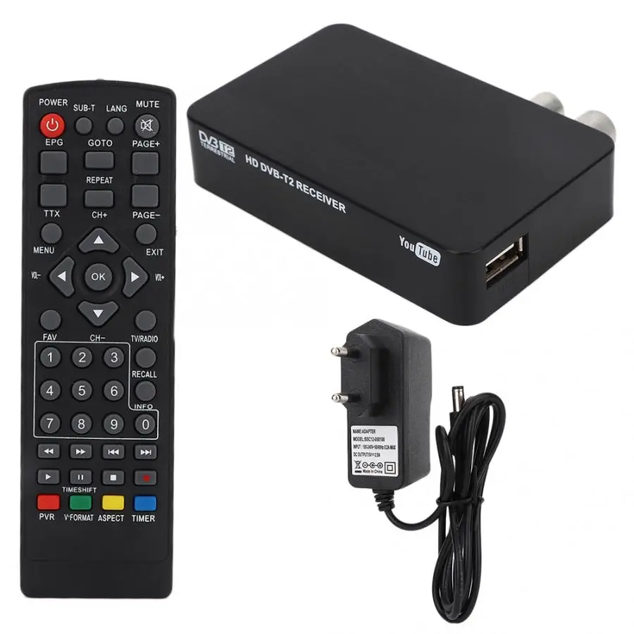 Mini HD DVB-T2 K2 WiFi Terrestrial Receiver Digital TV Box + Remote Control (100-240V) | Электроника