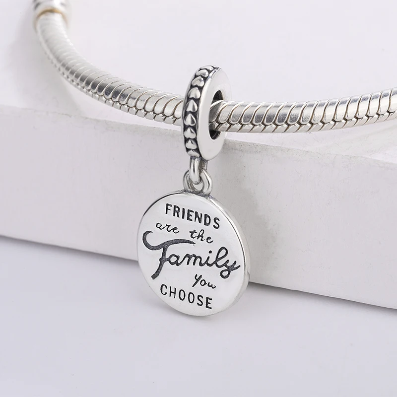 

925 Sterling Silver Bracelet Sunflower Charms Friends Are Family Hanging Dangle Charm Bracelet DIY Jewelry Making For Pandora