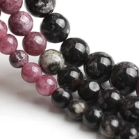 natural tourmaline stone beads smooth round loose beads for jewelry making diy bracelet necklace pick size 6810mm 15 inches