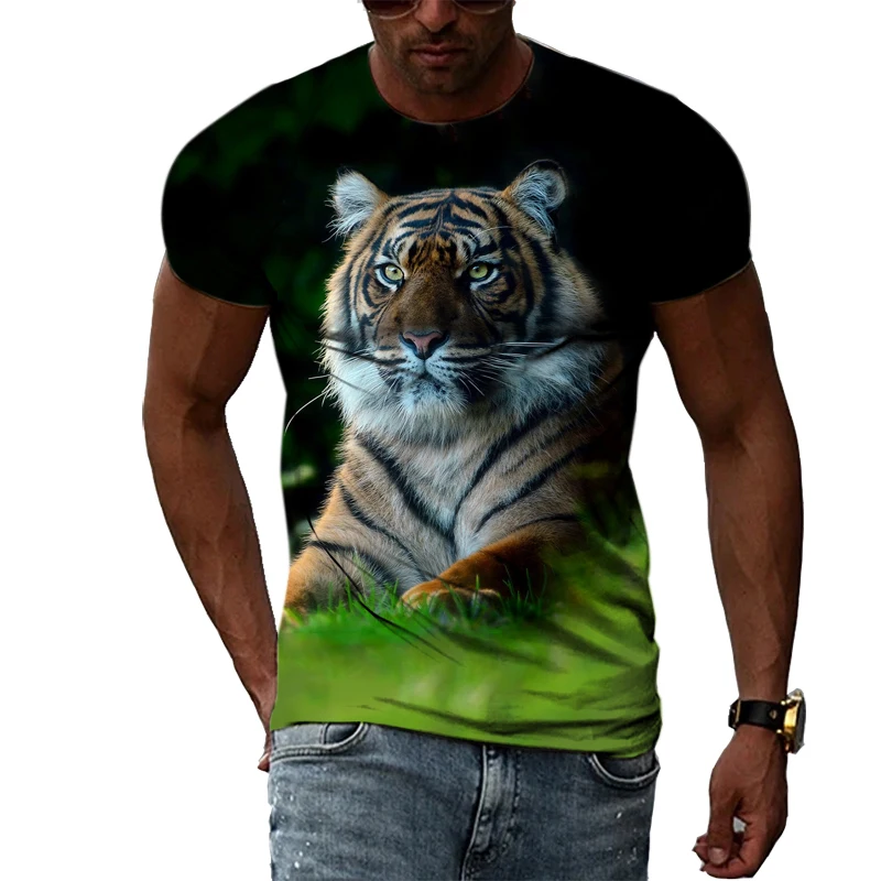 

Summer Trend Animal tiger symbol 2022 graphic t shirts Men Fashion Casual Personality streetwear Hip Hop harajuku Print T-shirt