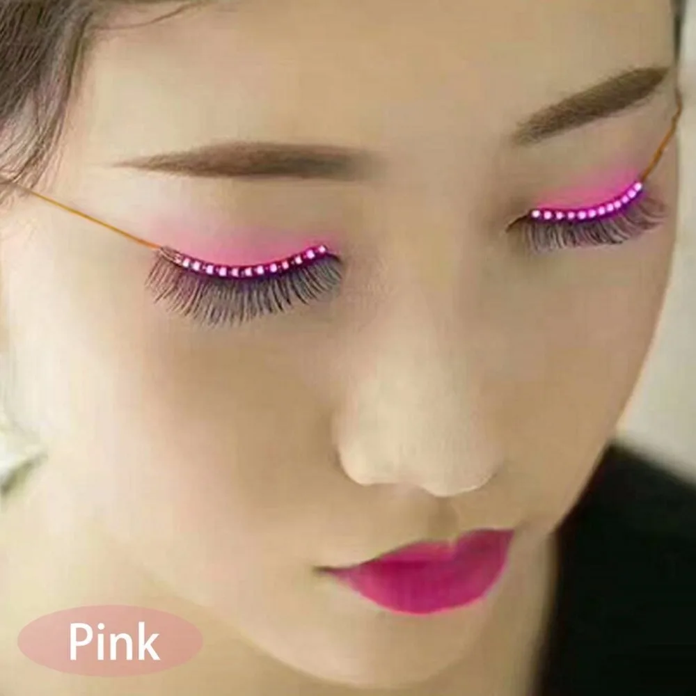 LED Glowing Eyelashes Luminous False Eyelashes Luminous Eyelashes Fake Eyelashes For Party For Costume