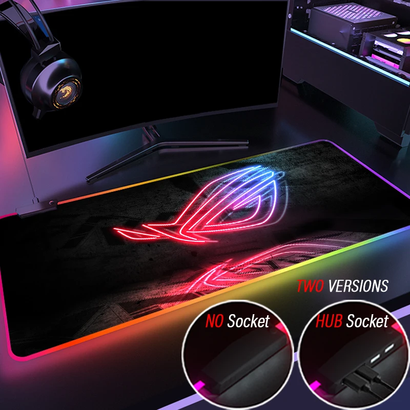 

Коврик для мыши Asus HD с подсветкой, игровой коврик для мыши в стиле Республики геймеров RGB, с 4 USB-портами, коврик для мыши и ПК со светодиодной п...