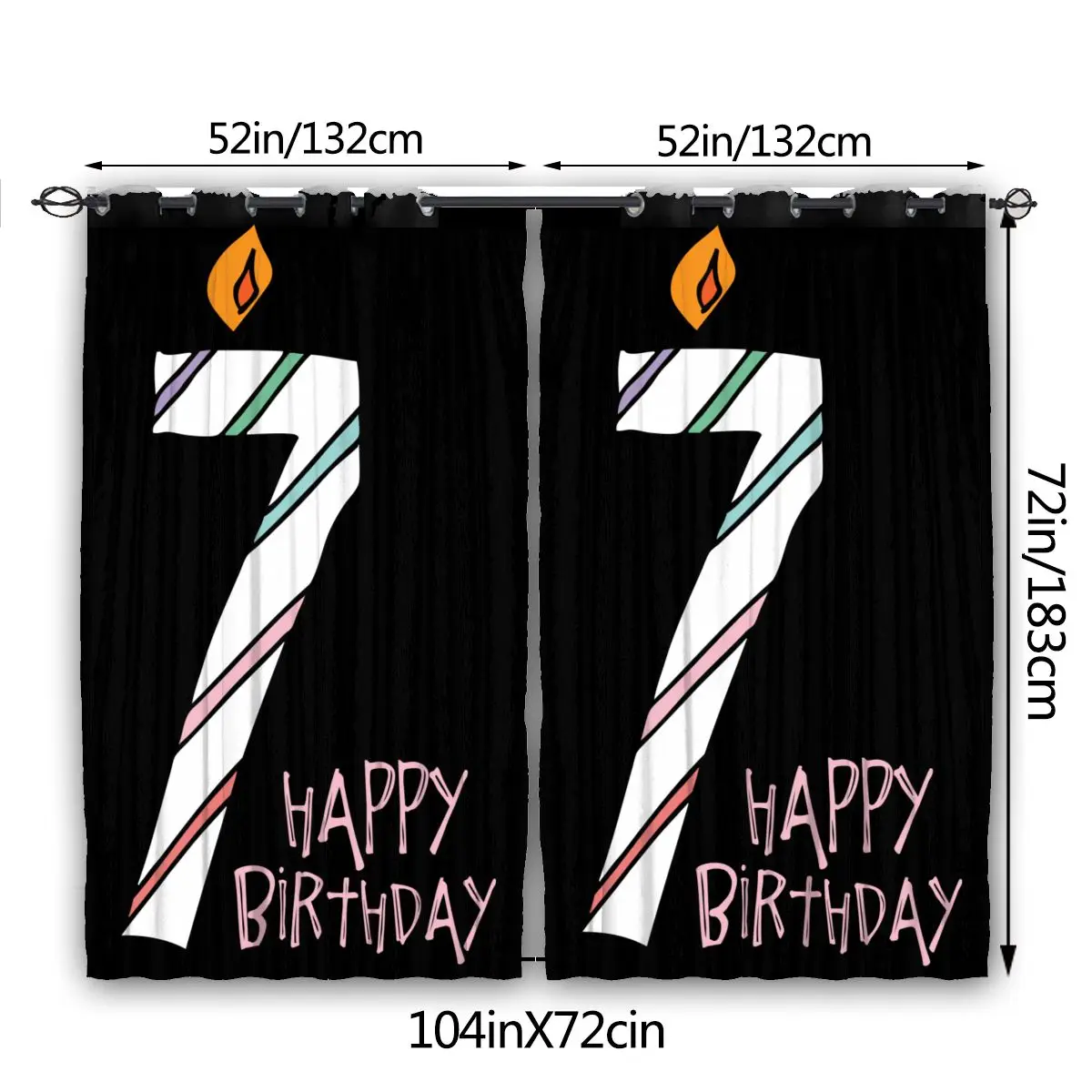 Солнцезащитная Штора для гостиной с номером 7 Take A Cake 7th birthday party Light затемненная