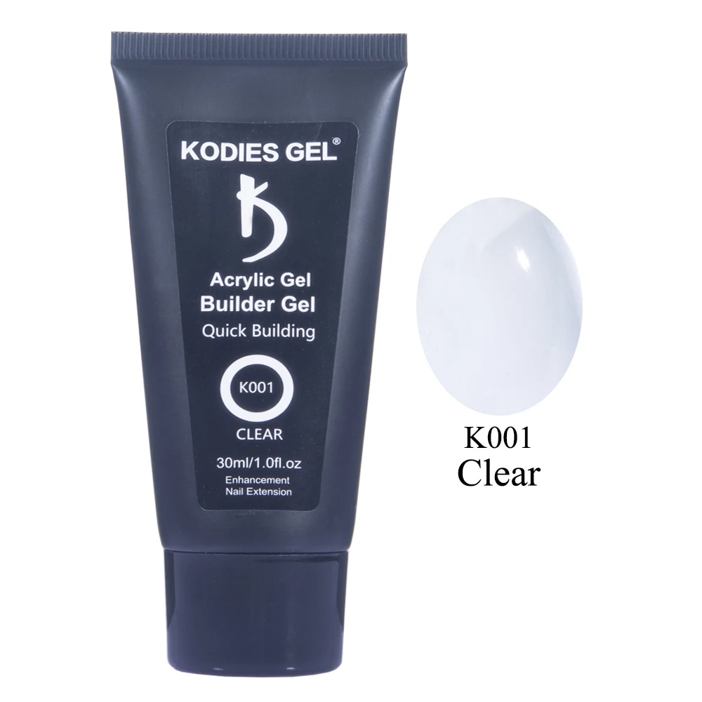 Прозрачный полигель KODIES для ногтей прозрачный акриловый полигель-лак быстрого