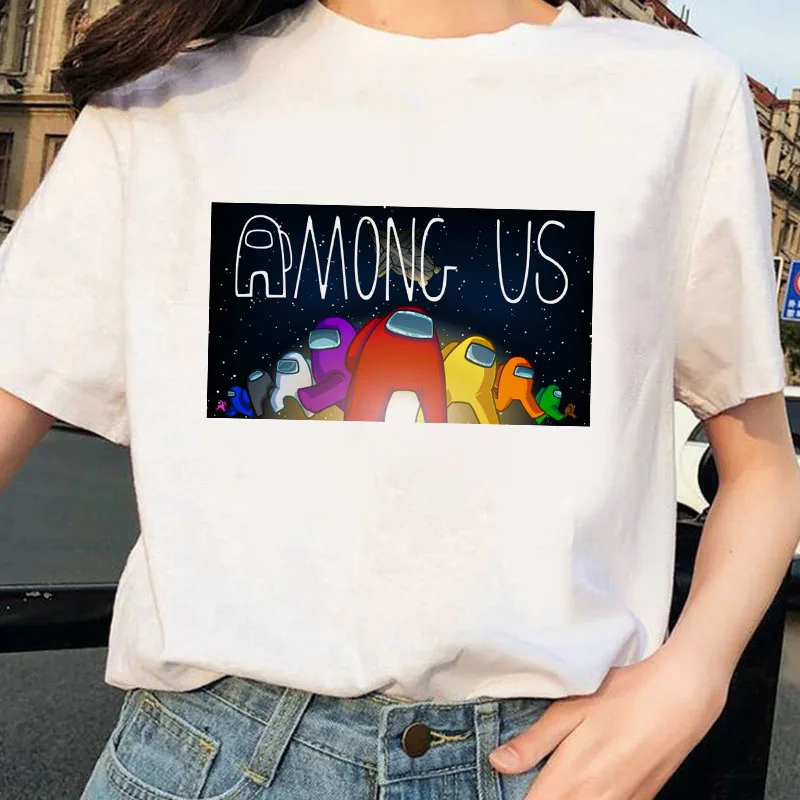 

Among Us Game Kawaii cartoon Print graphic Women's T-shirt Summer fashion leisure street cute leisure student clothing T-shirt