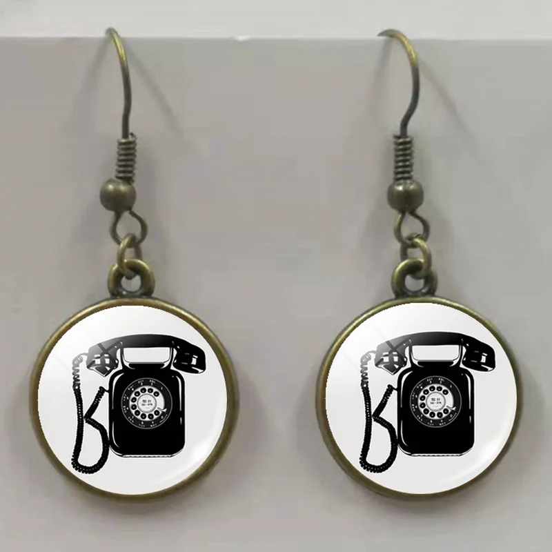 Новые винтажные серьги для телефона с камерой ручной работы стеклянный купол