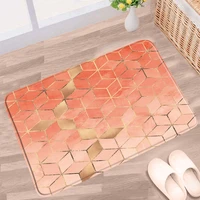 marble bathroom mat geometric colored lattice pattern non slip rugs flannel home decor bathroom kitchen bedroom entrance carpet