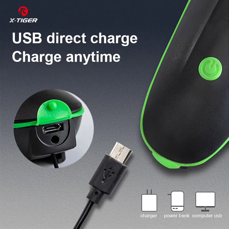 X TIGER велосипед светильник Рог велосипедные звонки зарядка через USB велосипедный