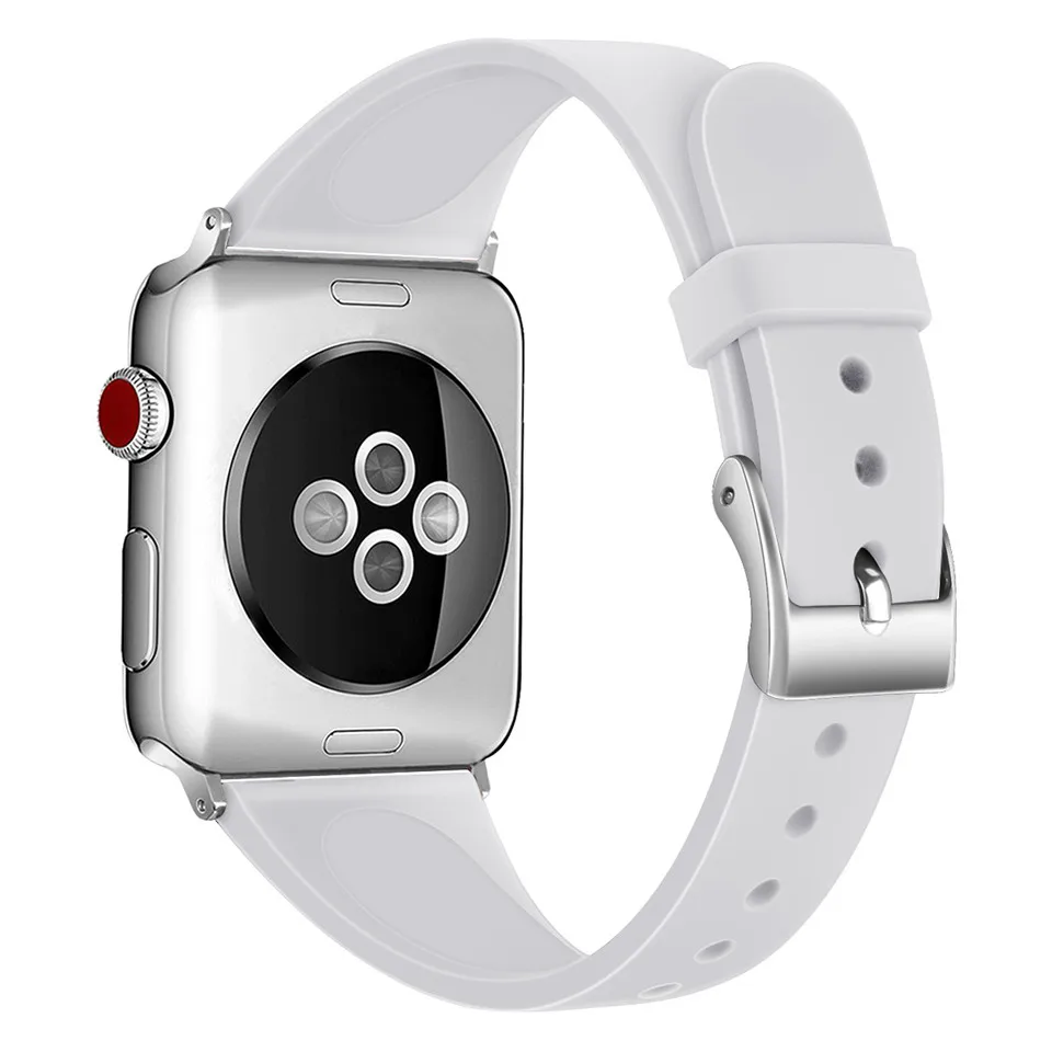 Essidi браслет из мягкой резины ремешок для Apple Watch серии 1 2 3 4 5 Смарт 38 мм 40 42 44 часов