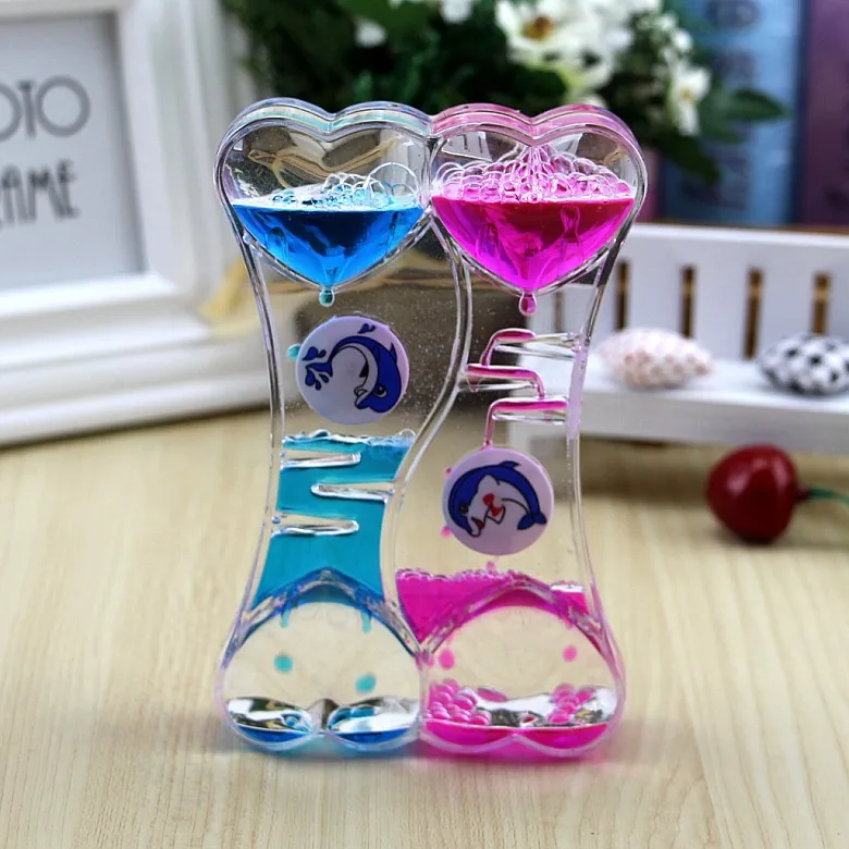 Familysky двухцветная статуя плавающая жидкое масло акриловая песочные часы