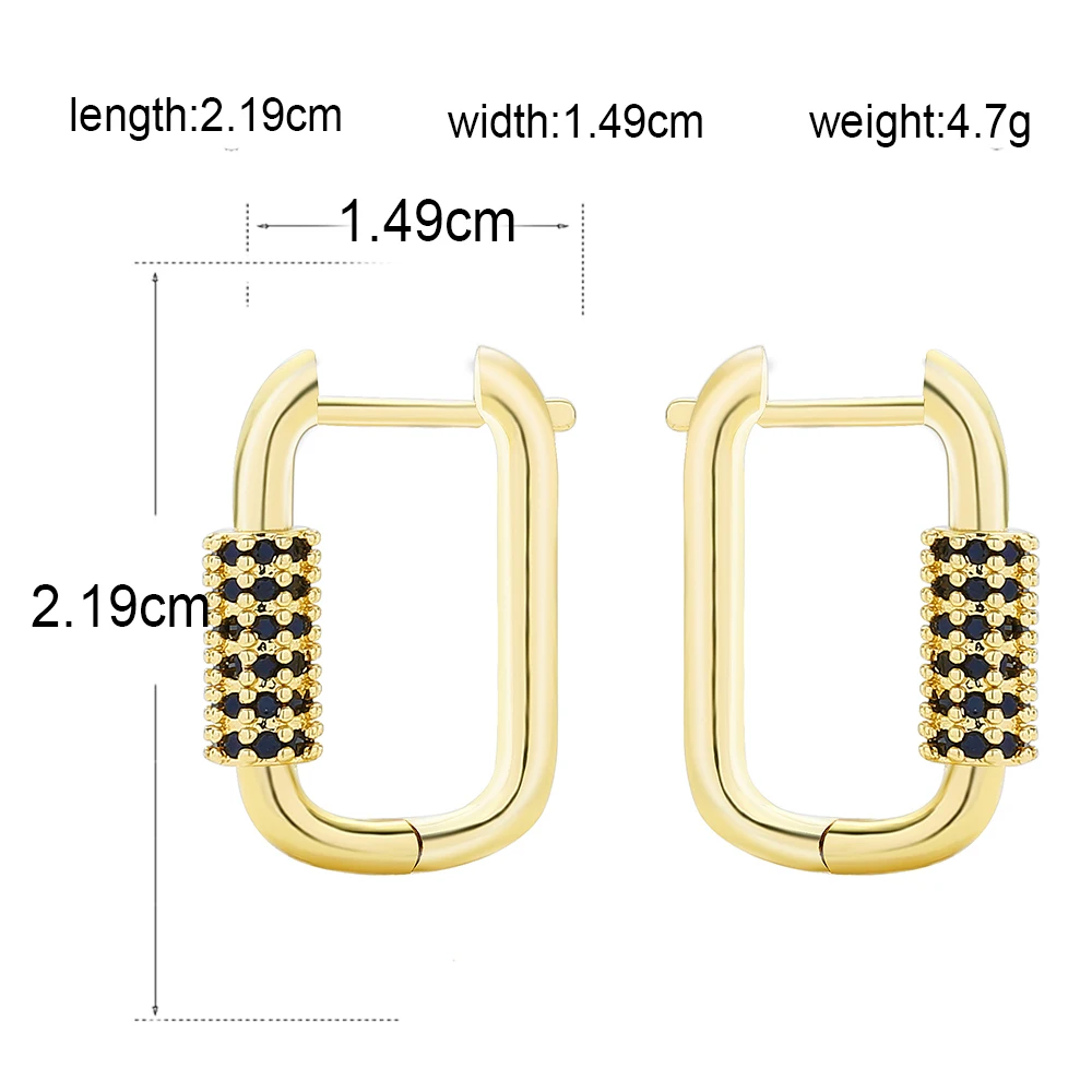 AAA + качество розовое золото цвет белый Micro Pave одна пара геометрической квадратной