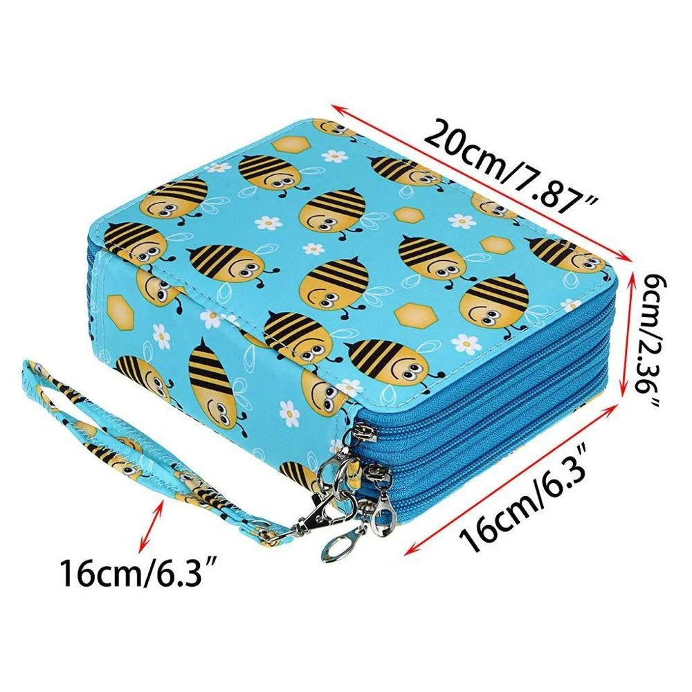 

78 Holes School Pencil Case for Girls Boys Pencilcase Cute Bee Monkey Pen Box Kawaii Big Storage Bag Large Cartridge Stationery