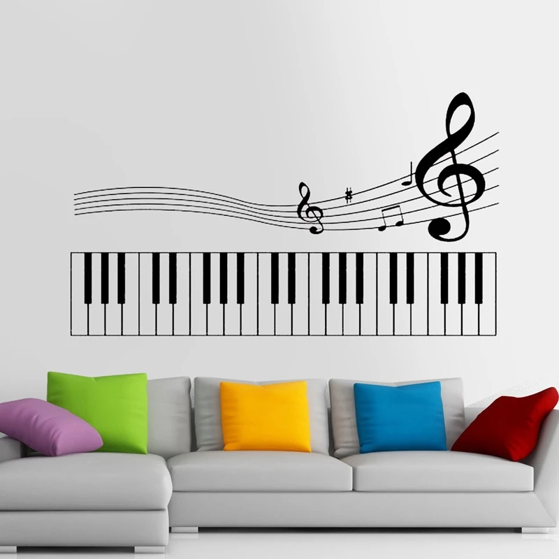 Настенные Стикеры для фортепиано вечеринки нот рок авто имя стикеры паб КТВ