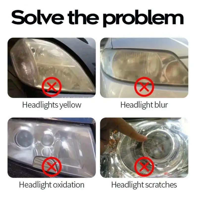 

Hardness Auto Car Truck Headlight Lens Restorer Repair Liquid Polish Cleaning Headlight Assembly Repair Refurbished