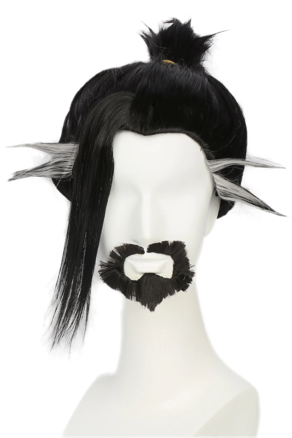 Парик Hanzo для косплея официально лицензированный черно белый короткий Плетеный