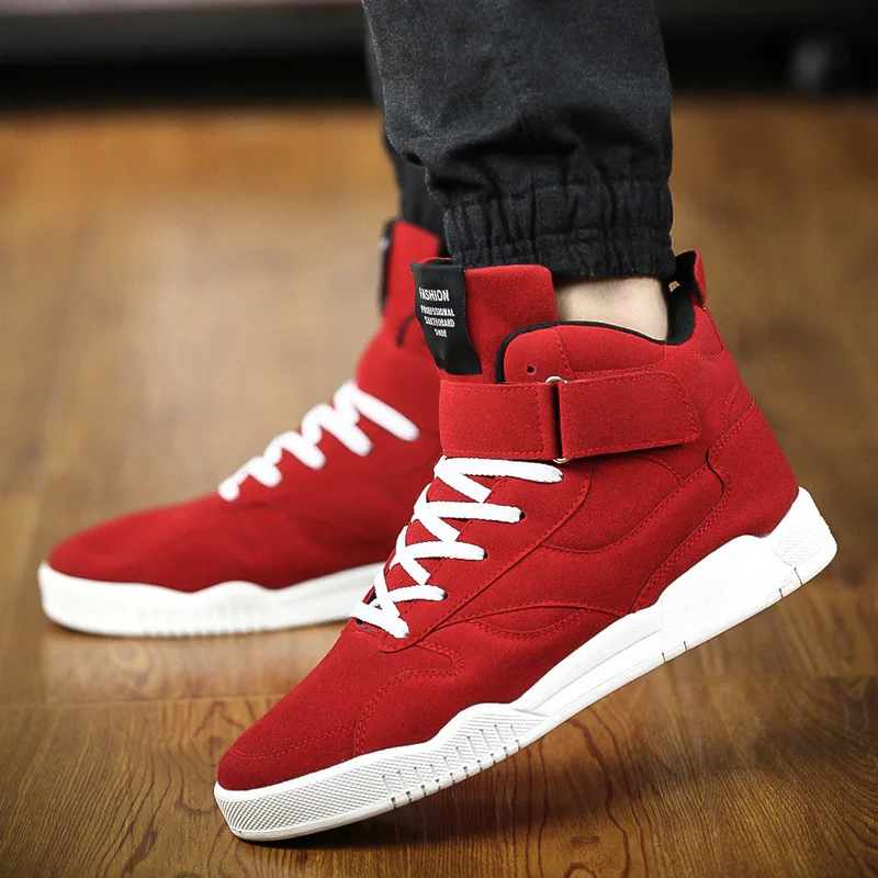 Hook Loop Men Canvas Casual Shoes High Top Sewing Flat Vulcanize Solid Lace-Up Spring Autumm Breathable Boys Sneakers | Обувь