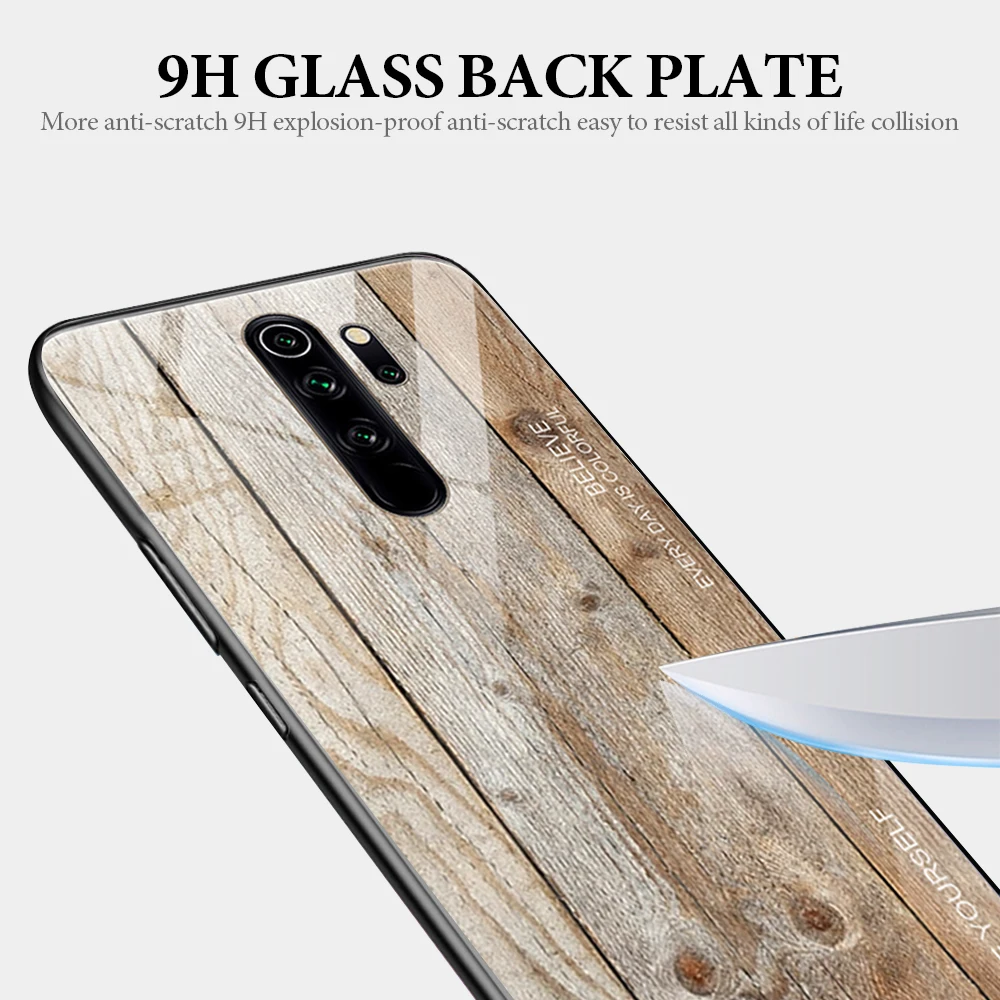 wood grain phone case for xiaomi redmi note 9pro glass cover for xiaomi poco x3 m3 m4 pro f3 redmi note 11 10 9 8 pro case capa free global shipping