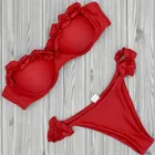 Комплект бикини женский, с цветочным принтом, пуш-ап, Бразильское бикини, стринги, купальный костюм для женщин, 2021