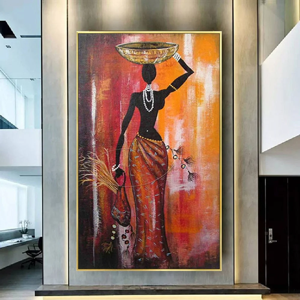 Большая африканская Настенная картина мэм оранжевая фигурка ручная ...