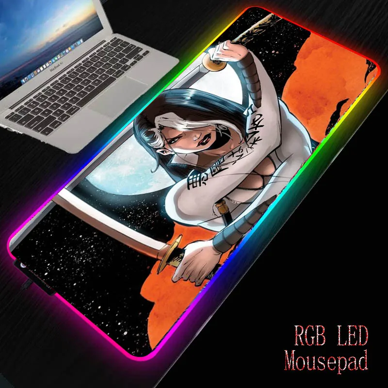 

MRGBEST Fantasy Warrior Girl with Swords Mouse Pad Gaming MousePad Large Mouse Pad Gamer Mause Carpet PC Desk Mat Keyboard Pad