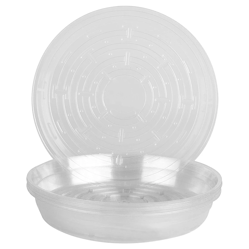 Набор из 24 прозрачных пластиковых поддонов для растений с 15 ярлыками и металлической лоткой для тяжелых горшков.