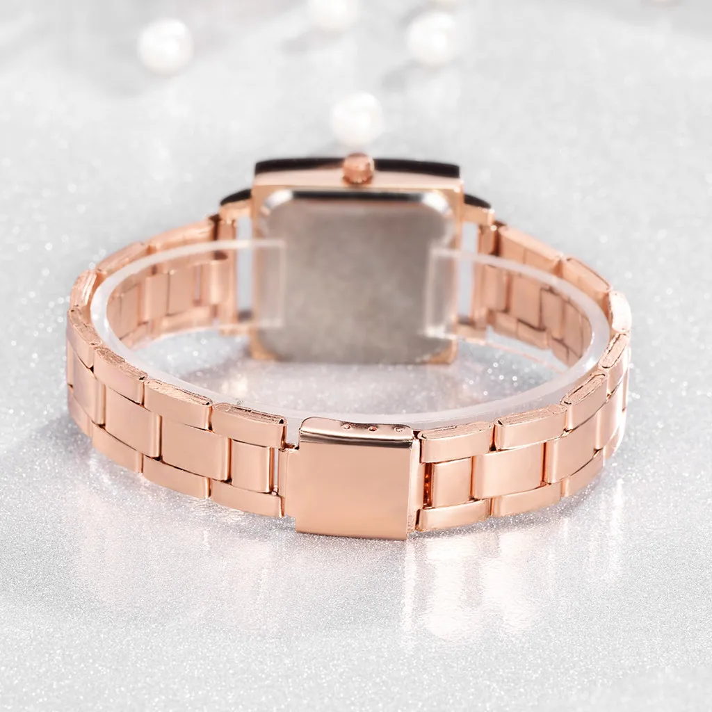 Женские часы со стальным ремешком женские кварцевые с квадратным циферблатом