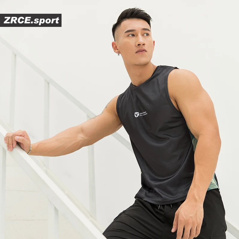 Zrce камуфляж печати бодибилдинга майка для мужчин фитнес бег быстросохнущая