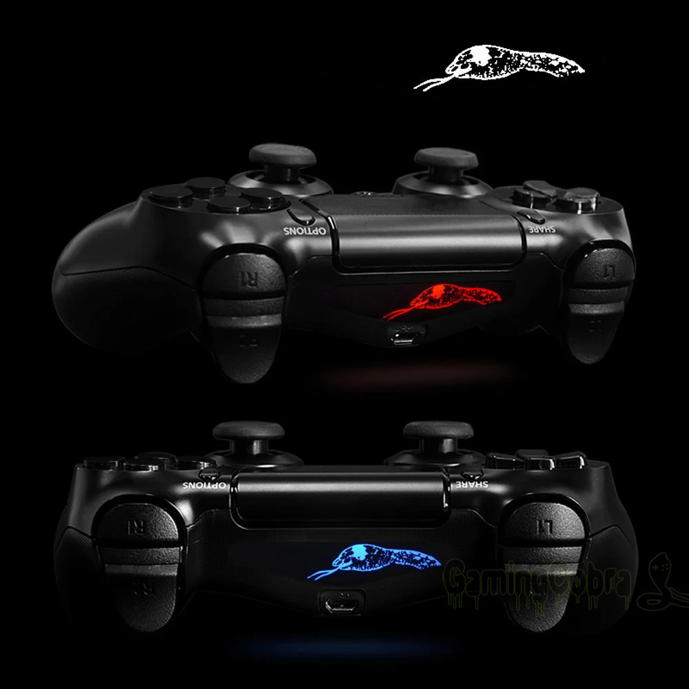 eXtremeRate Skull Boss 30 Pcs Light Bar Cover Sticker Skin for PS4 Slim Pro Controller images - 6