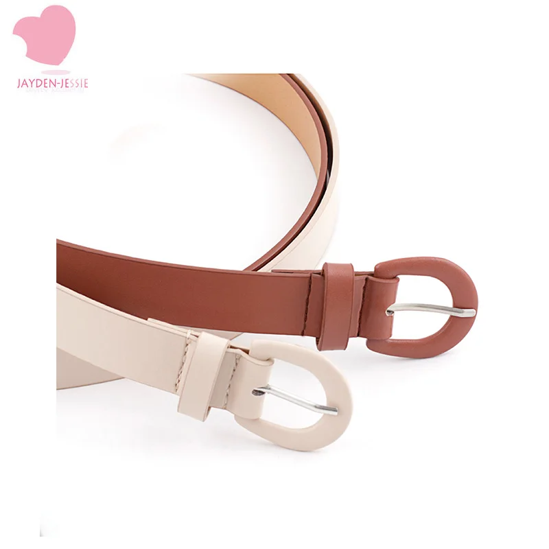 New solid color ladies matte PU small belt elegant and versatile wild pin buckle decoration jeans 3.5cm 6 colors wholesale | Аксессуары