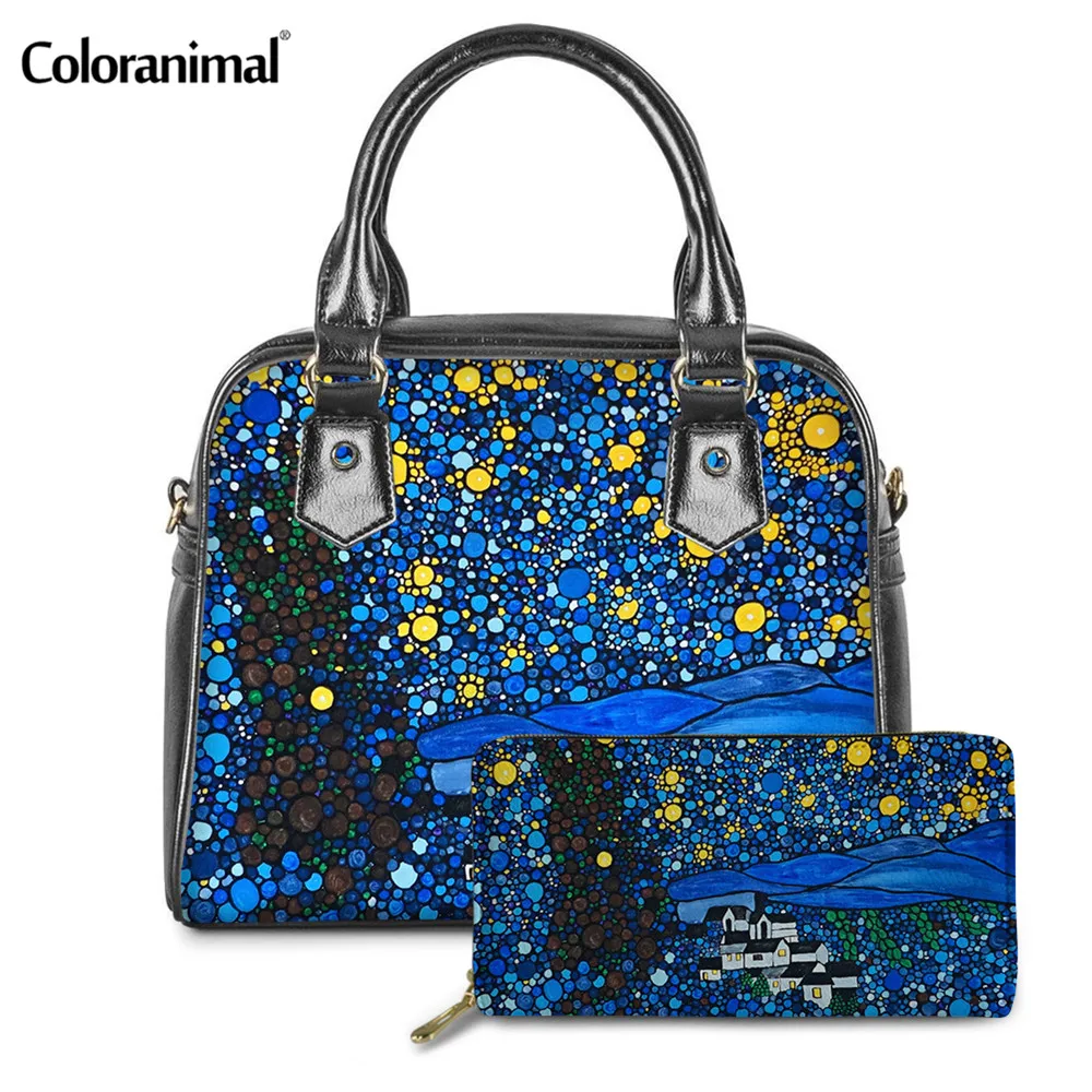 Coloranimal бренд дизайн для женщин картина маслом Сумки из натуральной кожи 2