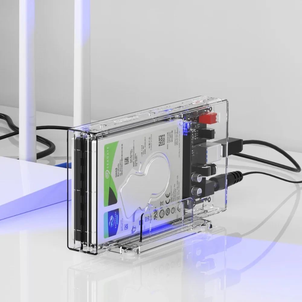 ORICO 2 Bay 2," HDD чехол с функцией Raid SATA к USB 3,0 прозрачный корпус для жесткого диска поддержка UASP для 7-9,5 мм HDD SSD 6 ТБ