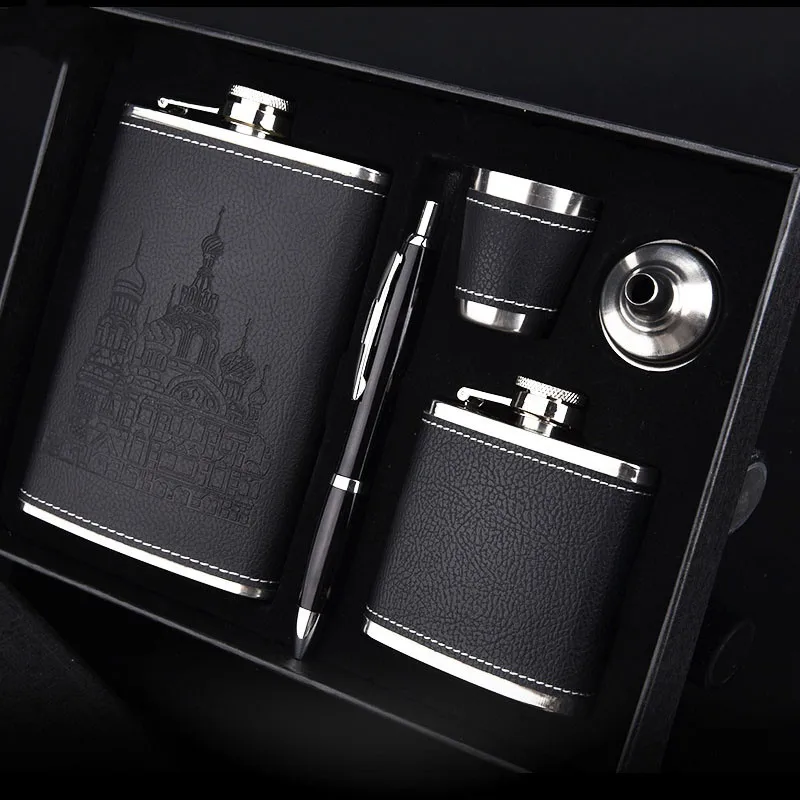 

9oz High Quality Stainless Steel 304 Hip Flask Set Whiskey Wine Flagon Alcohol Drink Bottle Travel Drinkware For Gifts