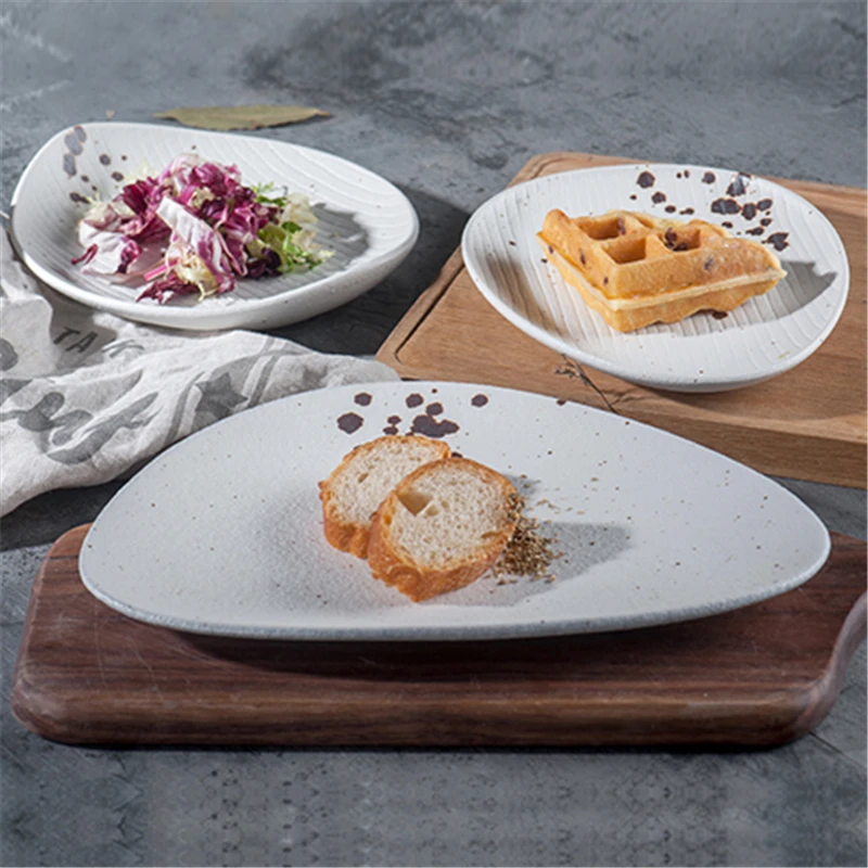 Керамическая посуда тарелка для завтрака плоская супа риса салата креативное