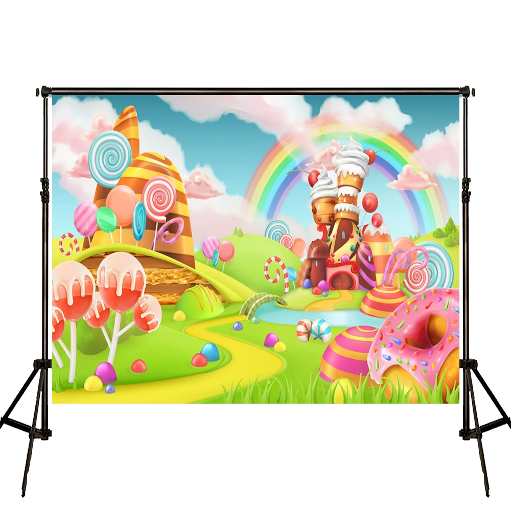 5X7FT Kate мультфильм Радуга фотография Фон Фея фон леденцы для фотостудии Дети
